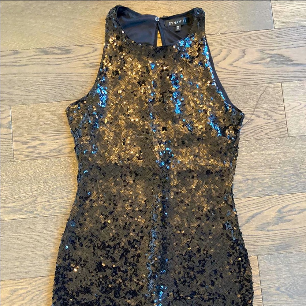 Mini dress with open back
